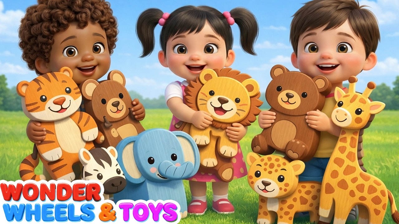 Learn Wild Zoo Animals with Wooden Toys 🐼🦒 | Kids Educational Video
