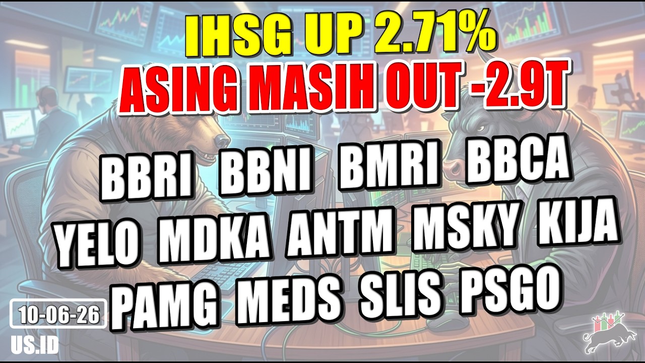 1006 IHSG HARI INI UPDATE SAHAM BBRI BBNI BMRI BBCA YELO MDKA ANTM MSKY KIJA PAMG MEDS SLIS PSGO