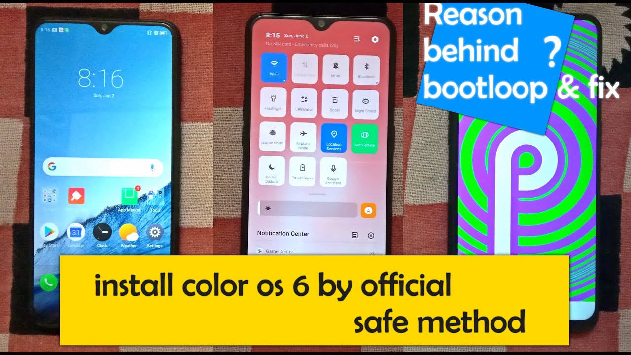Install color os 6 by 2 safe methods :Realme 2 Pro ozip & zip ROM