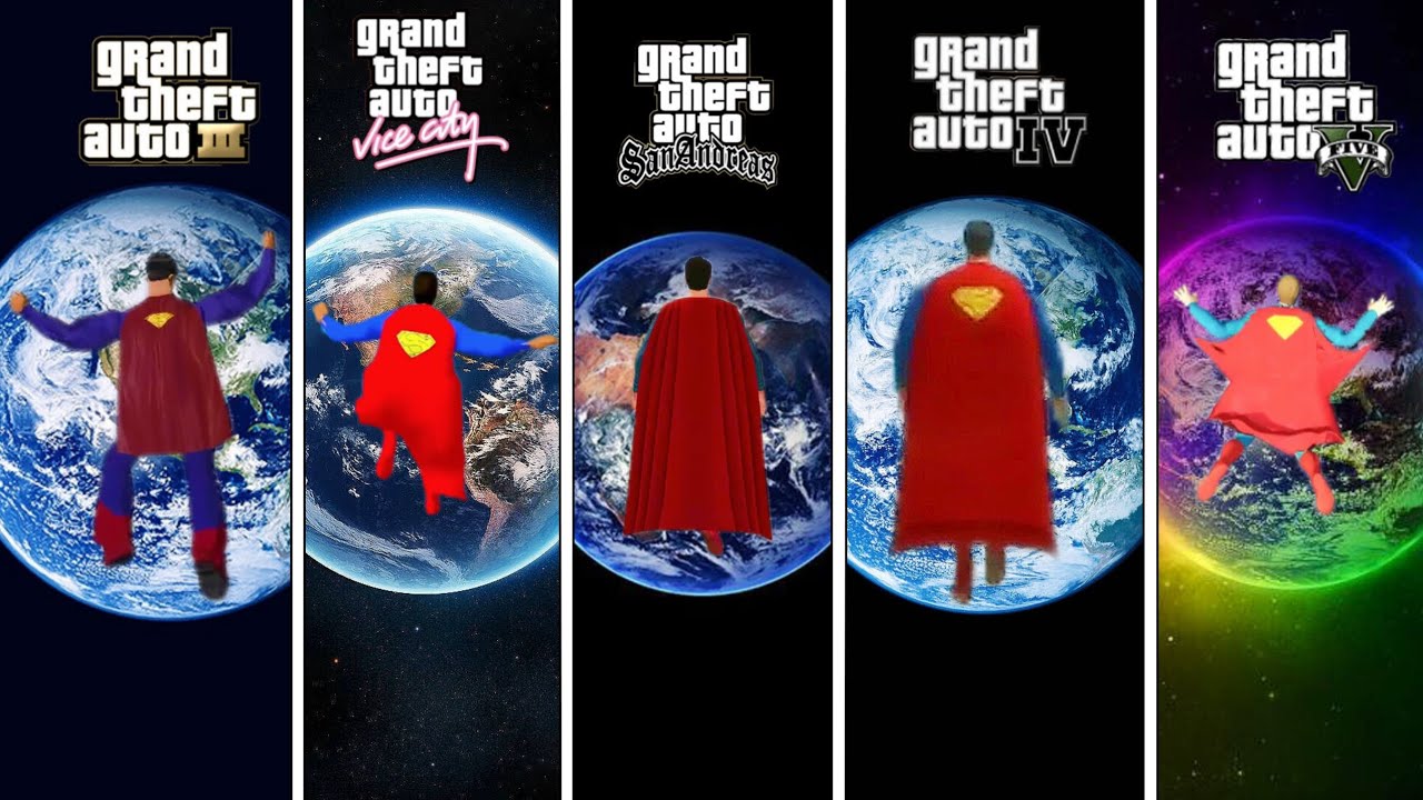 SUPERMAN Falling FROM SPACE in GTA Games (2001 - 2025)