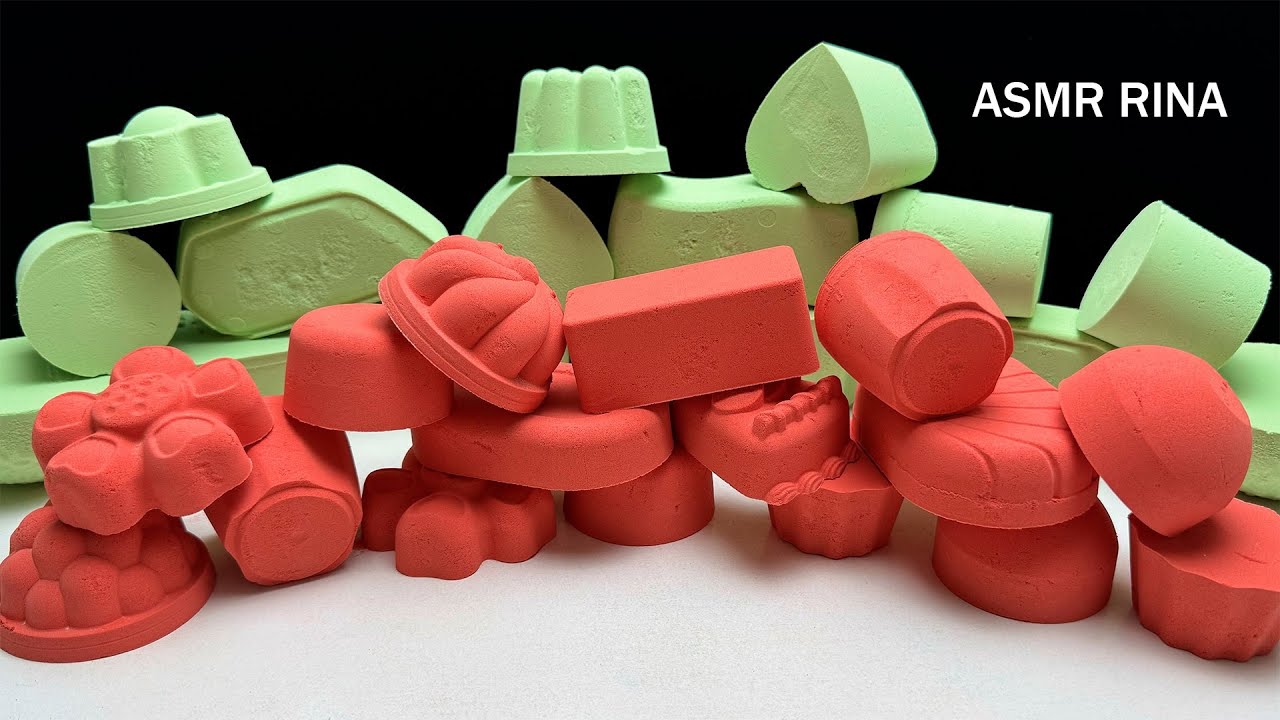 ASMR baking soda soft red❤ & green💚