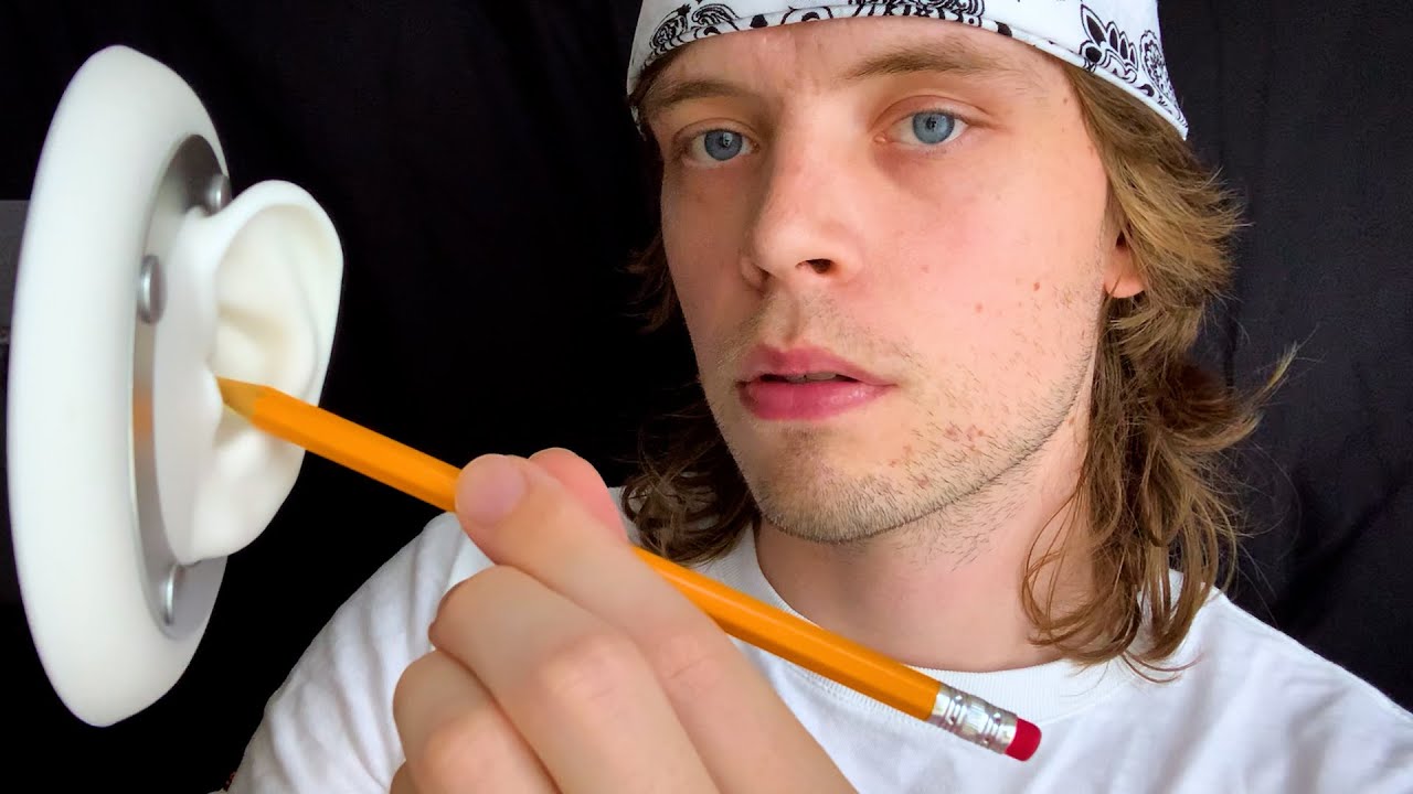 Deeply cleaning your eardrum with a pencil ASMR