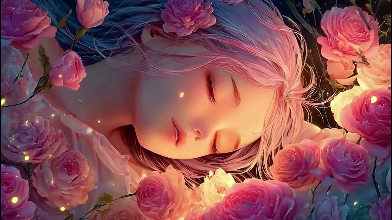 Aesthetic Anime Sleep Music 🌸 3 Hours of Deep Relaxation in a Dreamy Pink Rose Garden