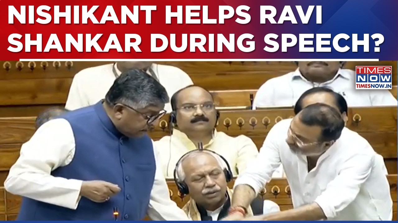 Nishikant Dubey Aids Ravi Shankar Prasad During Speech In Parliament? Shows Document To Help?