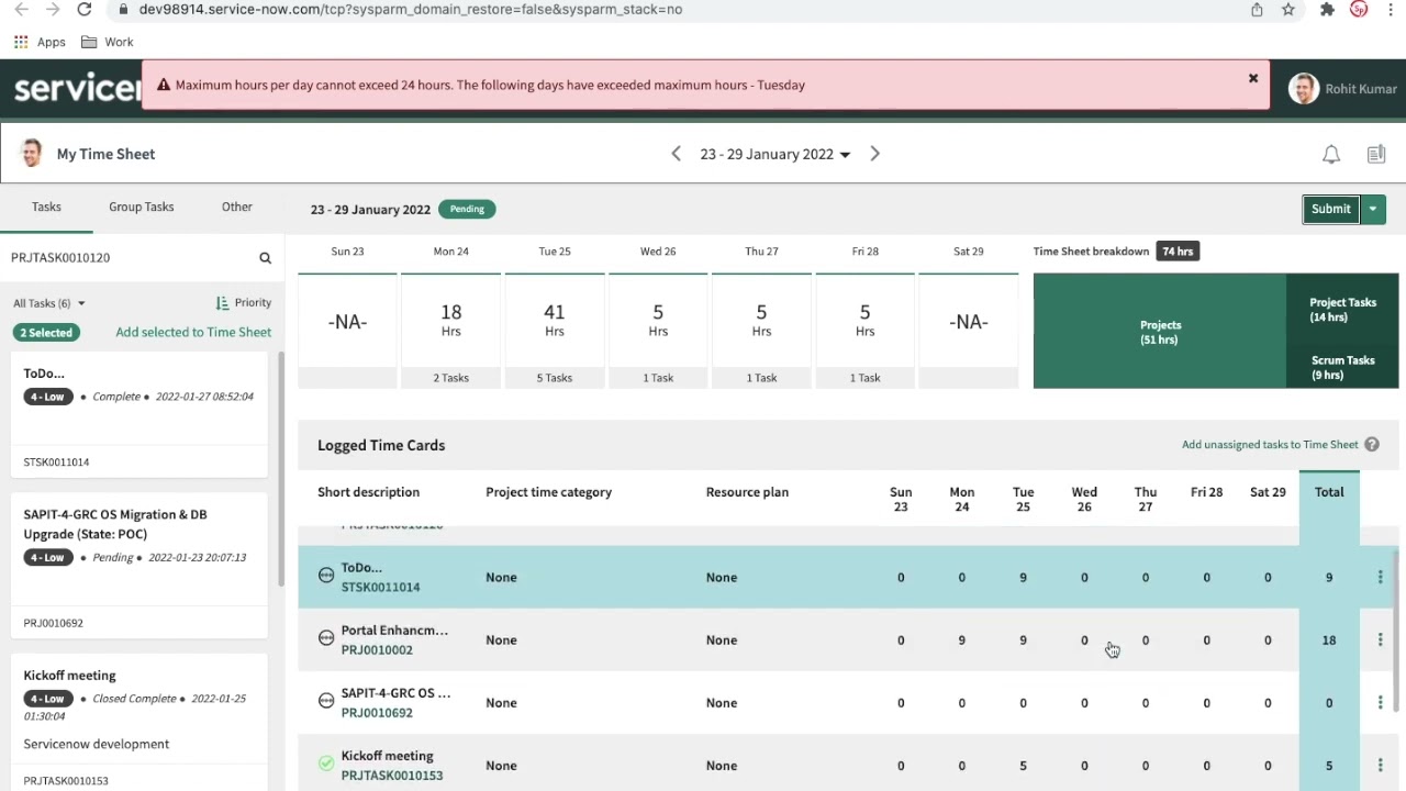 PPM 8 - Time Card, Time Sheet , Expense Line - PPM - ServiceNow