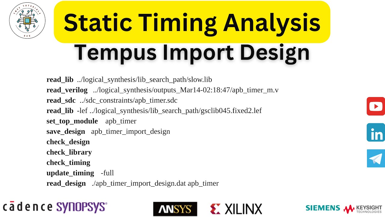 Tempus Import Design | Cadence Tempus Timing Signoff Flow Tutorial