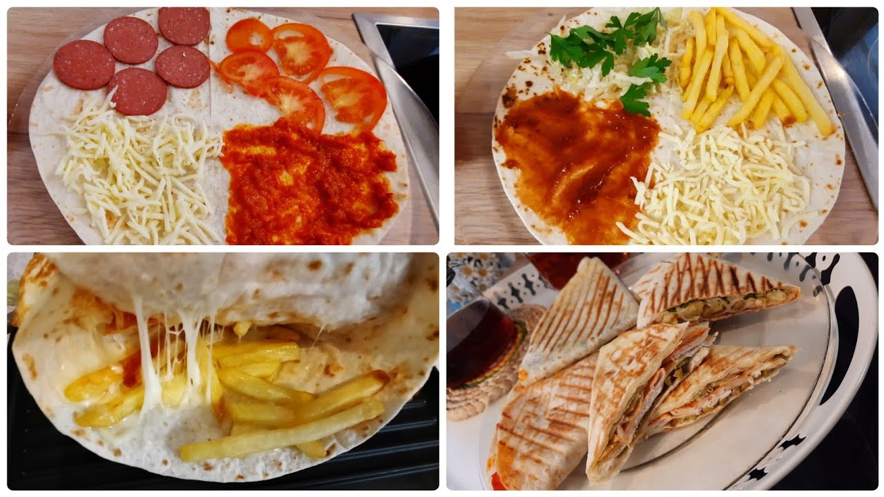 طريقة جديدة 2021بخبز التورتيلا ساندويش التيك توك ب4طرق لذيذه😋 #Sandwich#Tortilla#Tiktok#