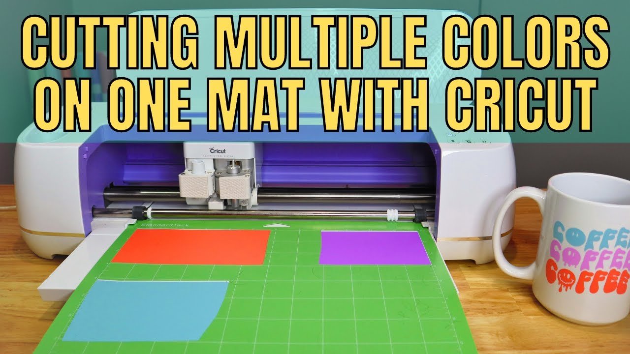 How to cut multi color vinyl decal with your Cricut all at once. Cutting more than one color one mat