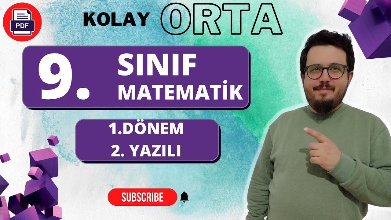 9.SINIF MATEMATİK 💯 1. DÖNEM 2.YAZILI HAZILIK SORULARI |KOLAY ORTA |MATEMATİK OFİSİM