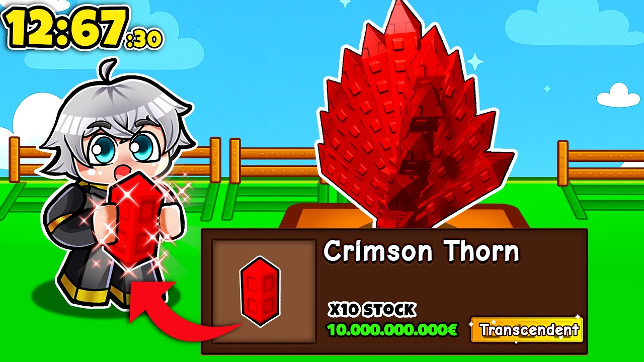 Speedrun Dapetin Seed TRANSCENDENT Baru, CRIMSON THORN, di Grow a Garden!