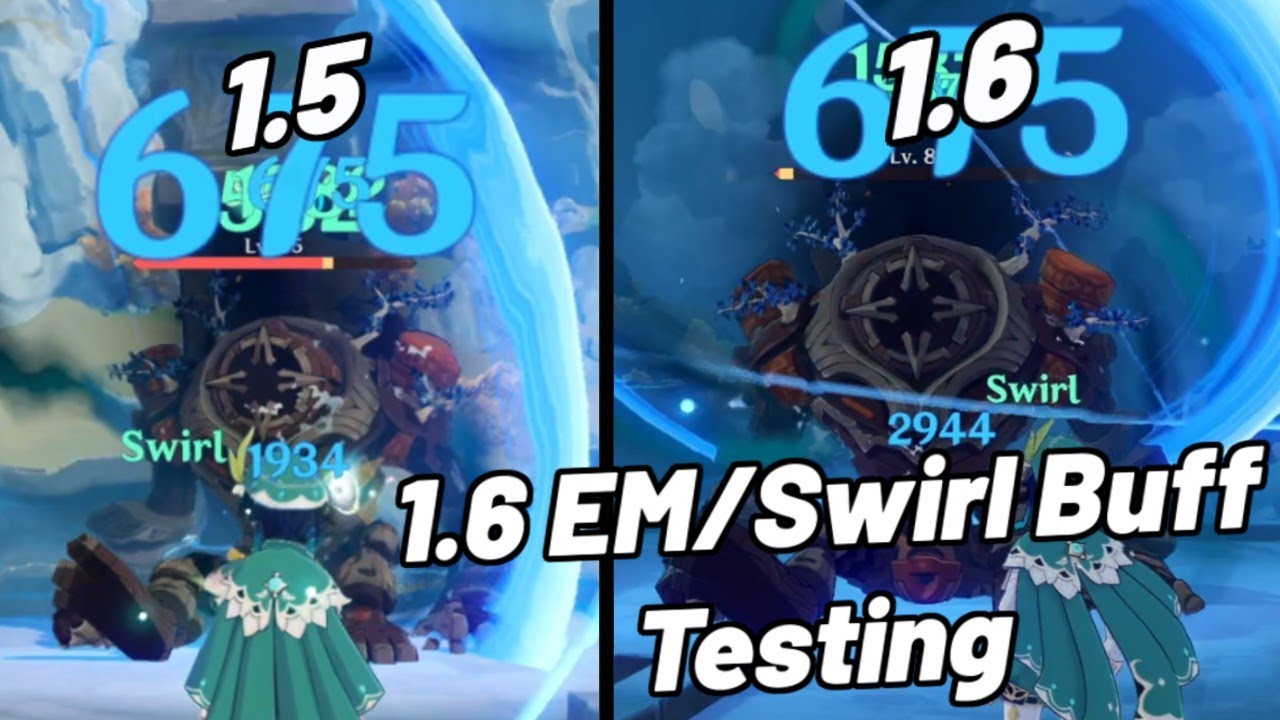 1.6 Swirl/EM buff testing with Venti. Genshin Impact 1.6 Elemental Mastery buff
