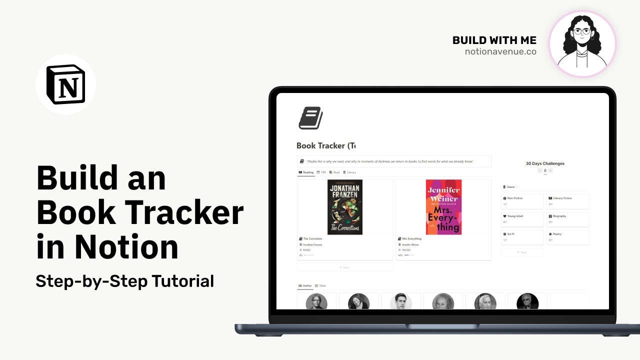 How to Build a Book Tracker in Notion - Notion Tutorial, Aesthetic Setup for Notion (Build with Me)