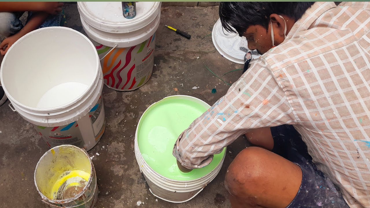 Pista green colour mixing | pista colour mixing | green colour mixing | asian paints stainer mixer