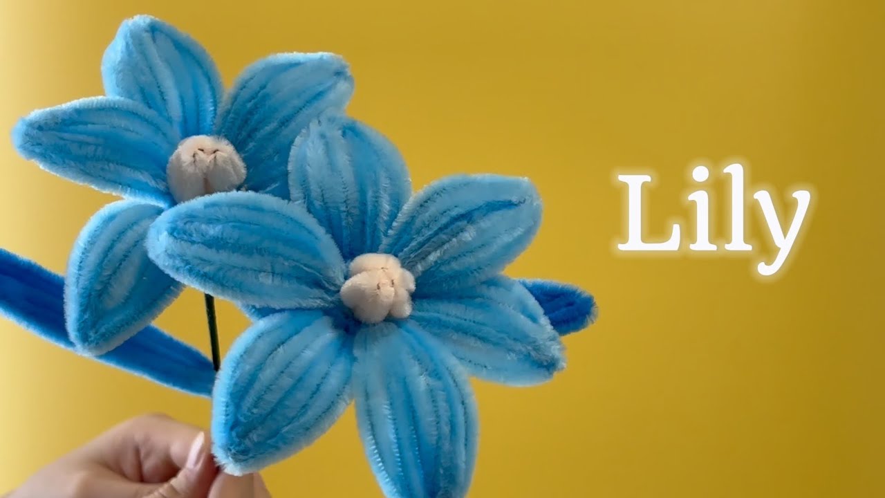 💙 How to Make a Blue Lily | Unique Pipe Cleaner Flower Craft
