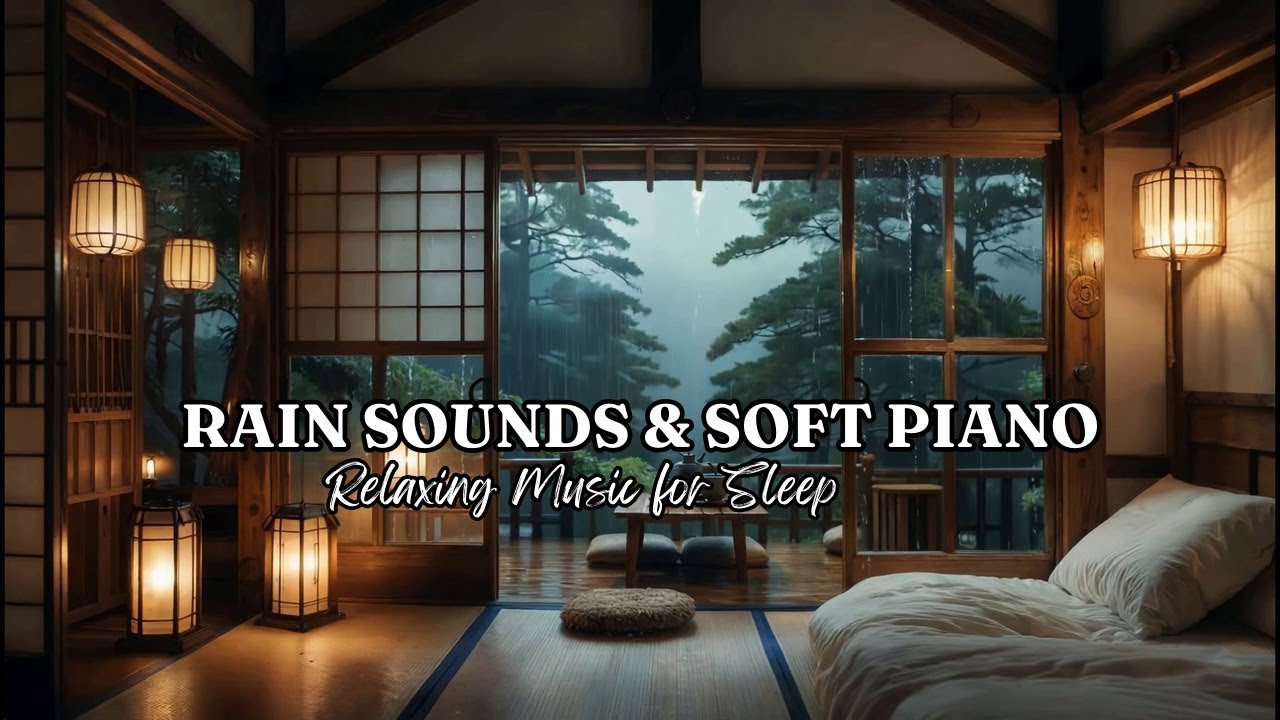 10 Hours Relaxing Sleep Music Within Rain Sounds on the Windows 🎶 Heals the Mind, Body and Soothing
