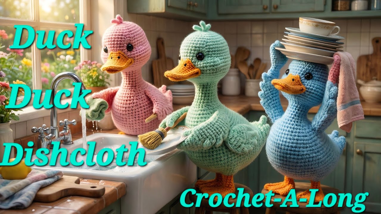 Duck, Duck, Dishcloth Crochet-A-Long Episode 3  #duckduckdishclothcal