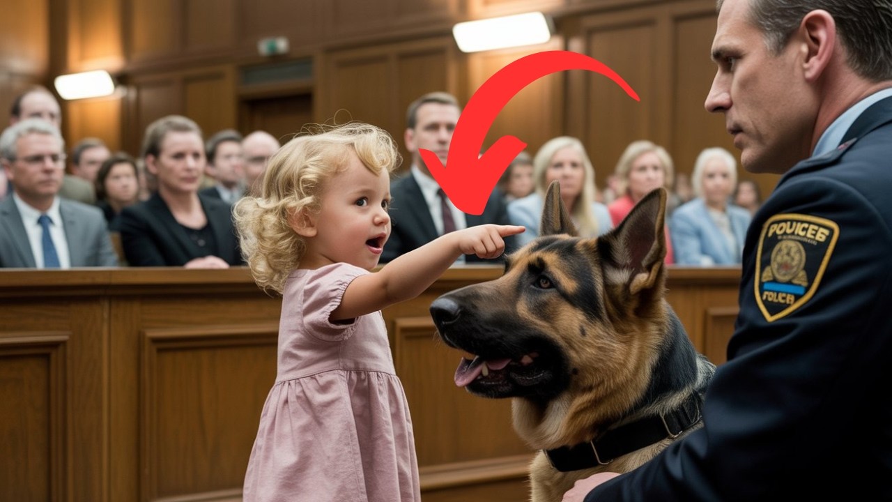 3 Year Old Girl Points at Police Dog in Courtroom, Says Two Words — The Entire Room Freezes