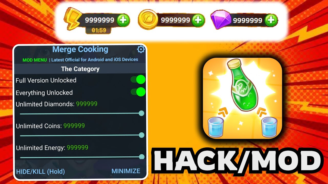 Merge Cooking MOD APK 2026 💎 Unlimited Diamonds Hack for iOS & Android