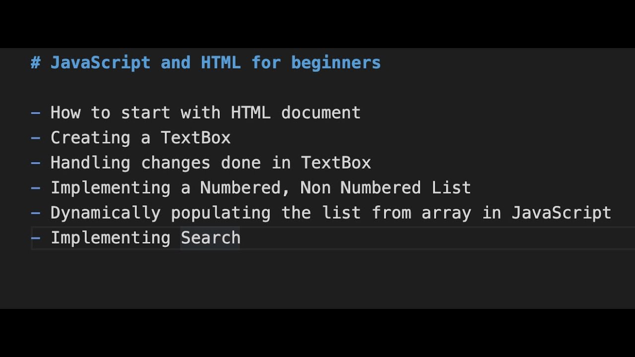 Implementing Search in pure JavaScript