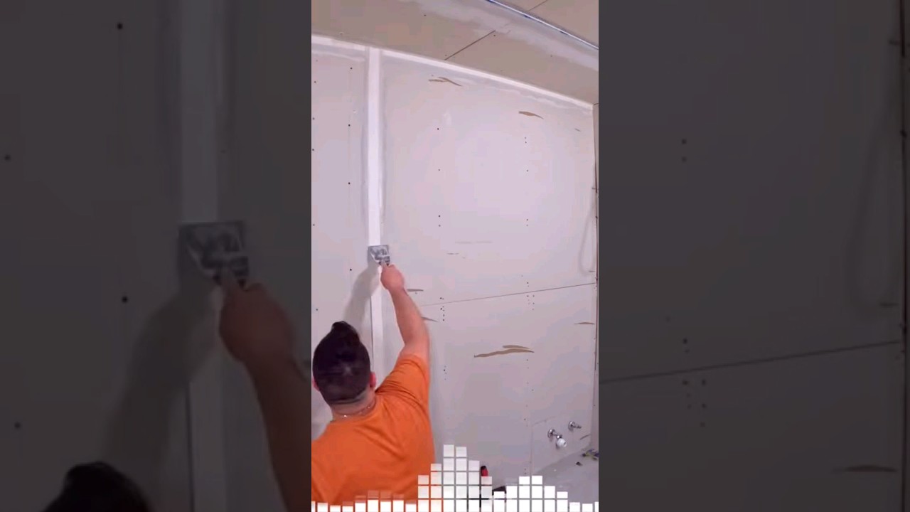 Como Aplicar PASTA en el DRYWALL es la MEJOR FORMA HACER terminaci&oacute;n en PAREDES #diy #DRYWALL #pared
