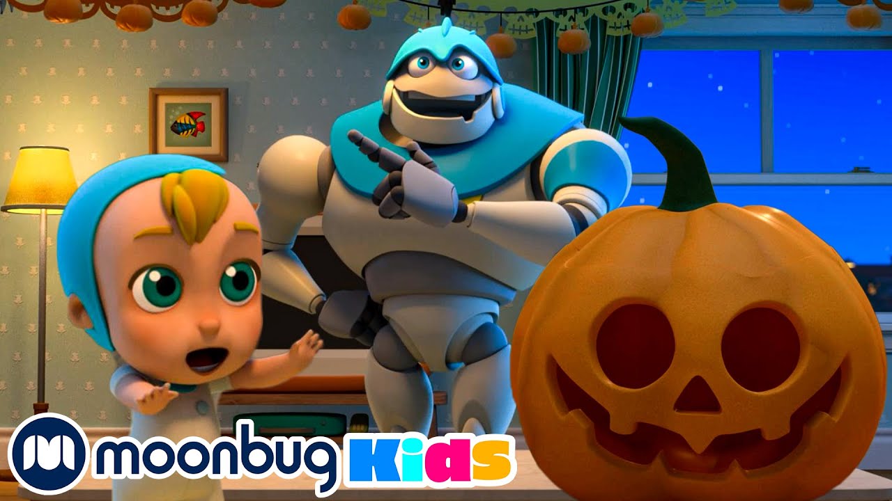 Halloween Pumpkin SURPRISE!!! - SUPER ROBOT - Super Funny Kids Cartoons | MOONBUG KIDS - Superheroes