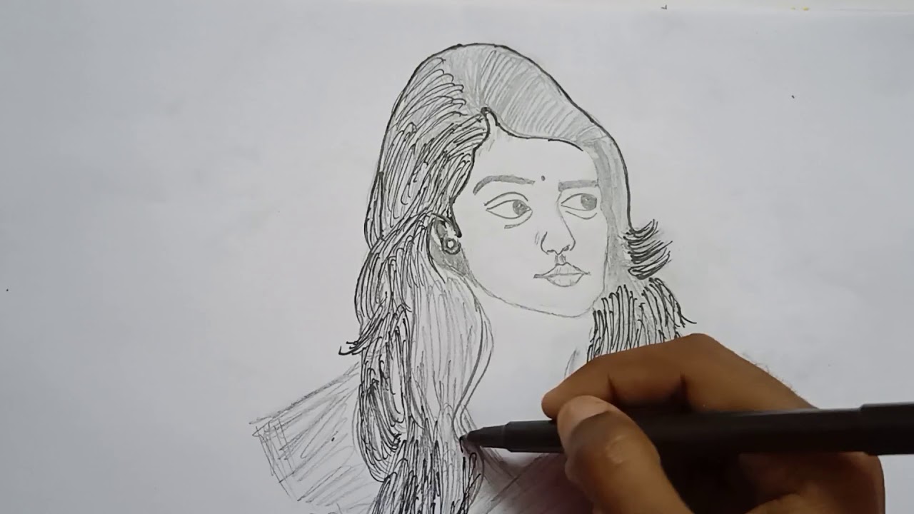 How to draw Nazriya ll pencil sketch ll Nazriya Nazim drawing step by step