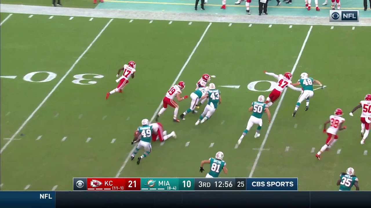 Mecole Hardman 67 Yard Punt Return TD vs. Dolphins!