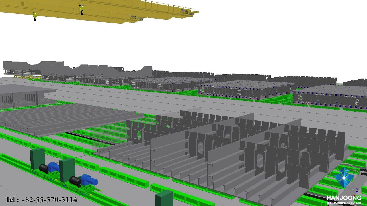 PANEL LINE SHOP /  PANEL LINE AUTOMATION / SHIPYARD / SHIPBUILDING 3D