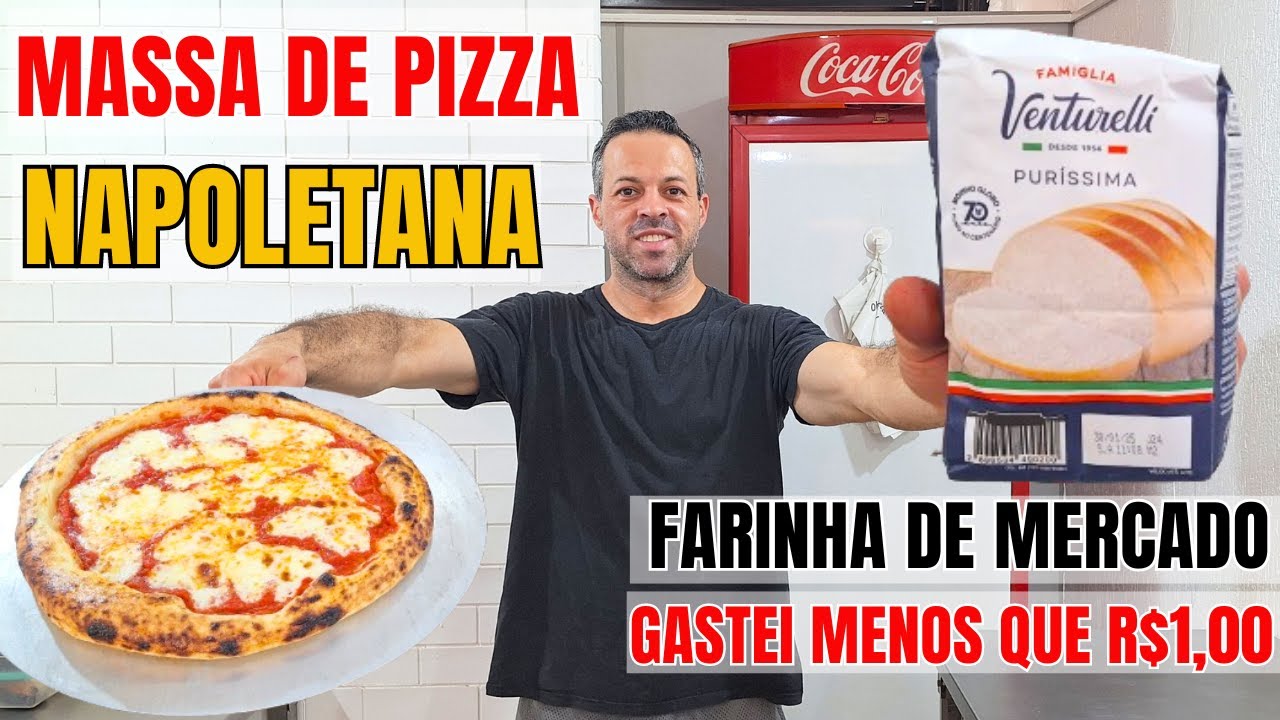 MASSA DE PIZZA NAPOLETANA COM 4 INGREDIENTES I FARINHA NACIONAL E CUSTA MENOS DE R$1,00