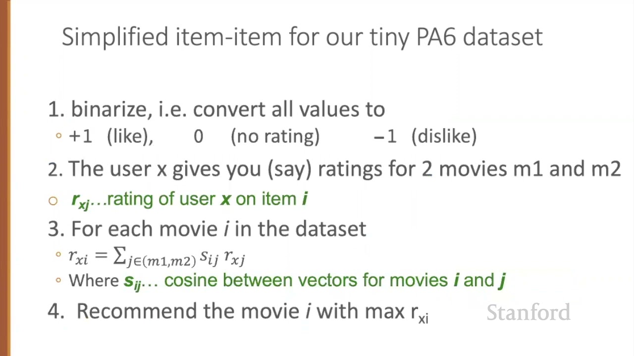 Recommender Systems 5 Simplified version for PA6
