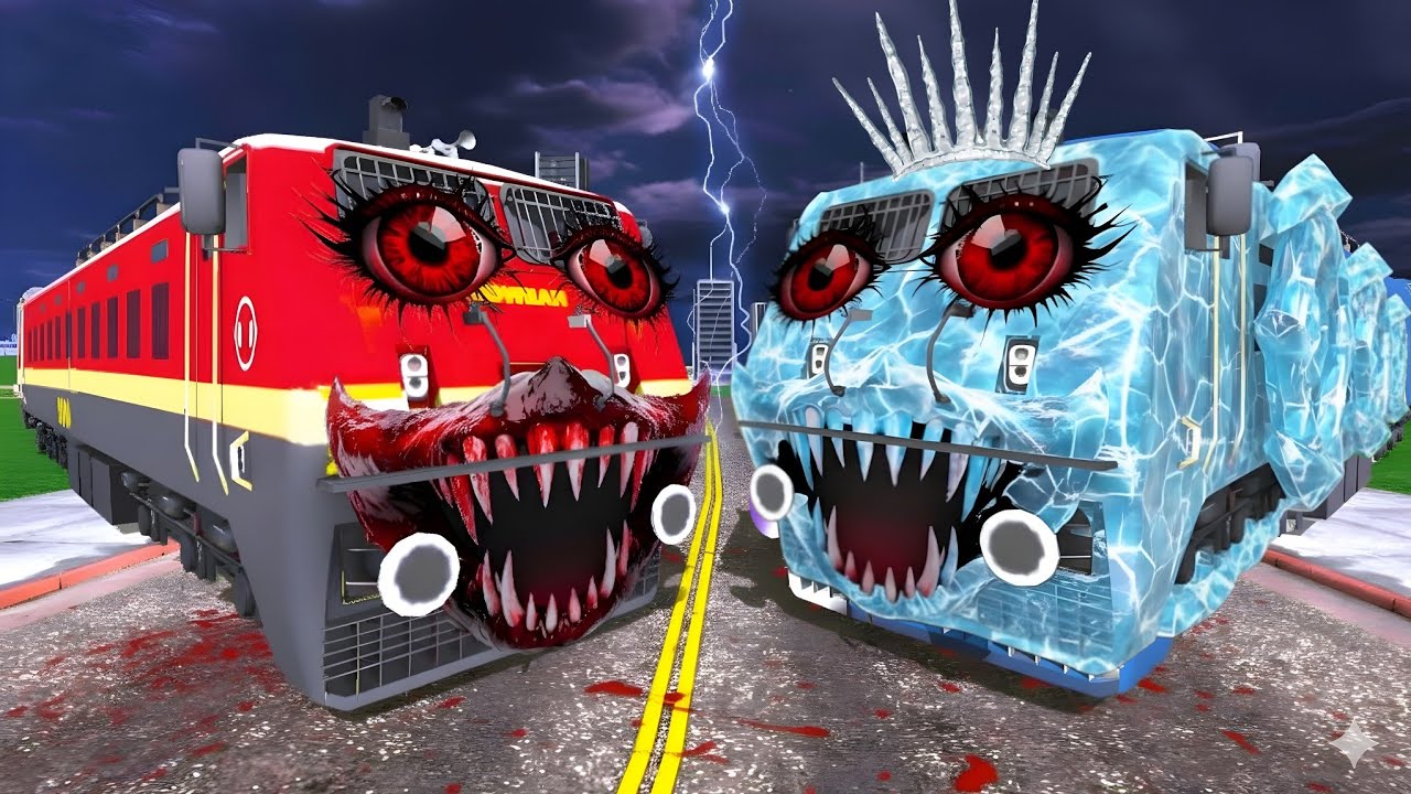 Ice Train attack Haunted Train in Indian Bikes Driving 3d