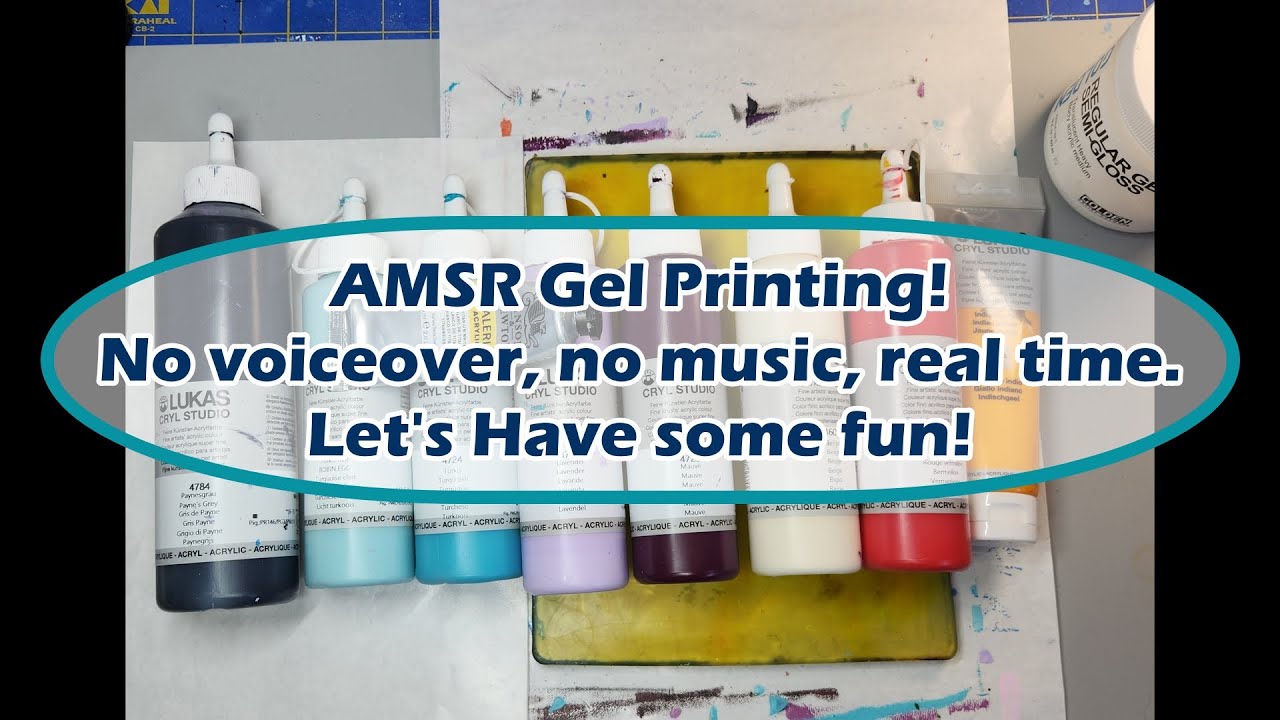 ASMR Gelli Printing - No Voiceover, No Music, Real-Time