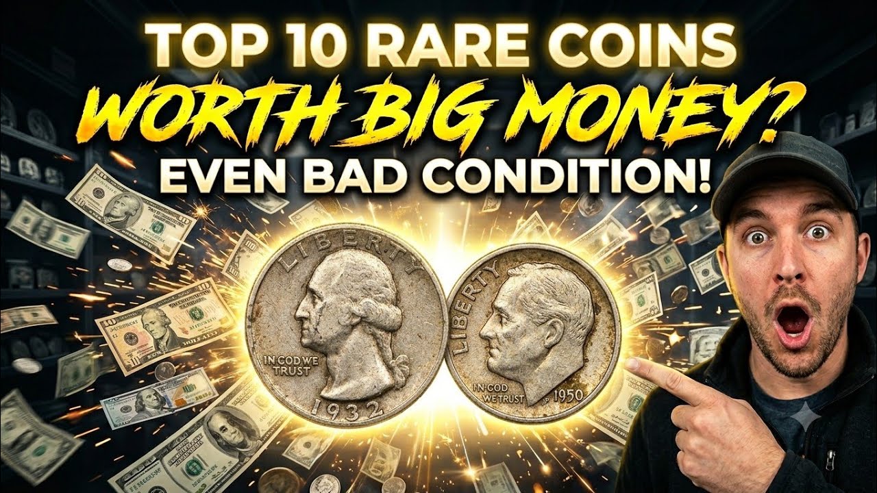 Hardest to Find! Top 10 Bad Condition Roosevelt Dimes & Quarter Dollar Coins Worth Big Money!
