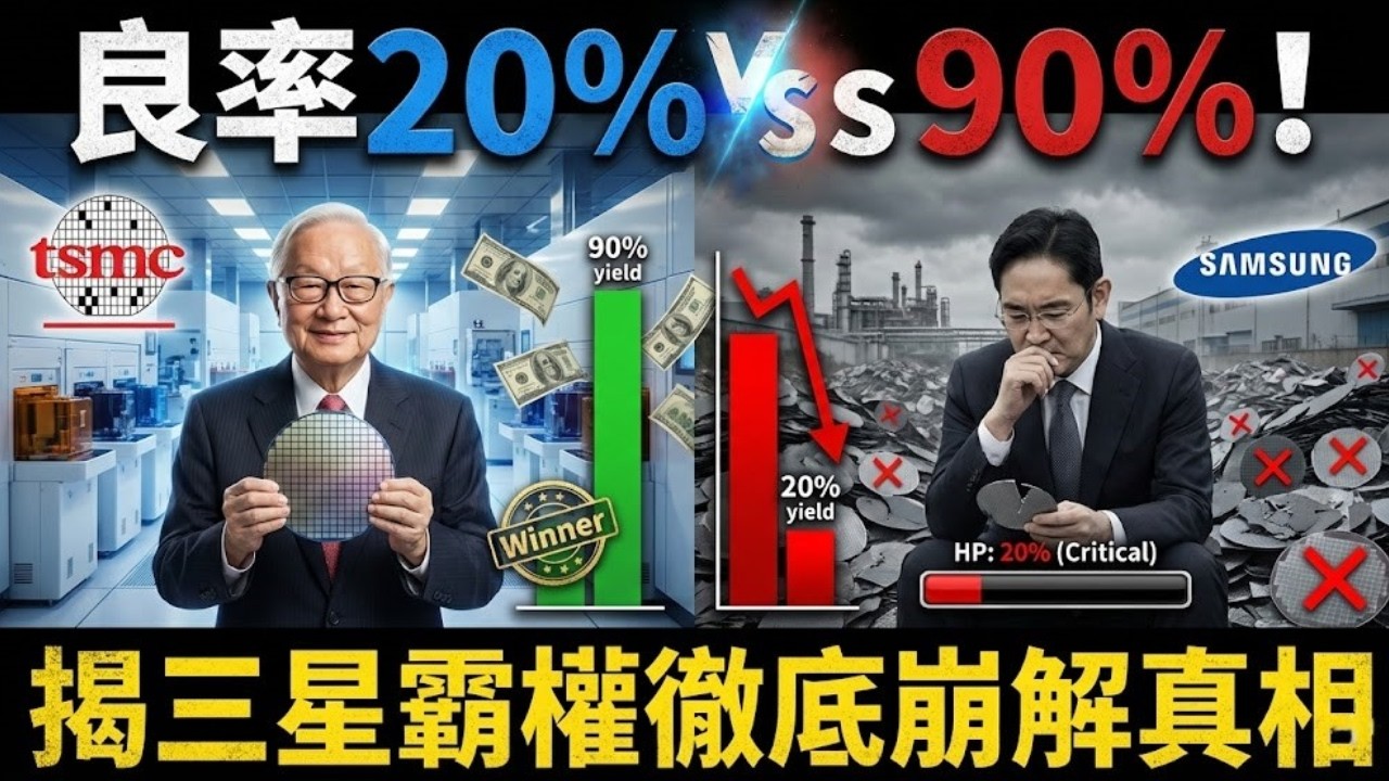 三星敗在哪？20%良率vs台積電90%！揭秘美台5000億超級協議，韓國半導體霸權如何徹底崩解？