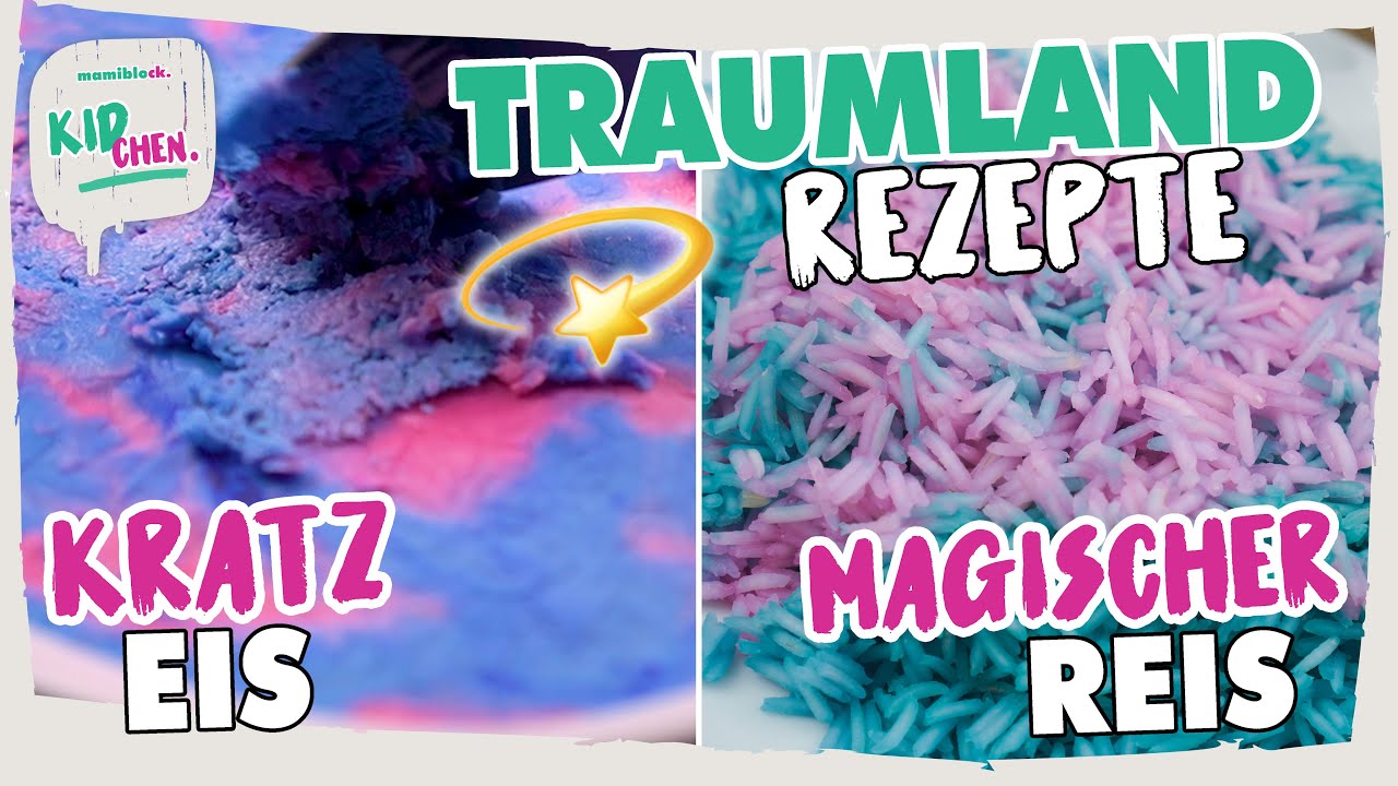 Kinder Kratzeis und magischer Reis mit Farbeffekten 💫🦄 | EINFACH | mamiblock KIDchen