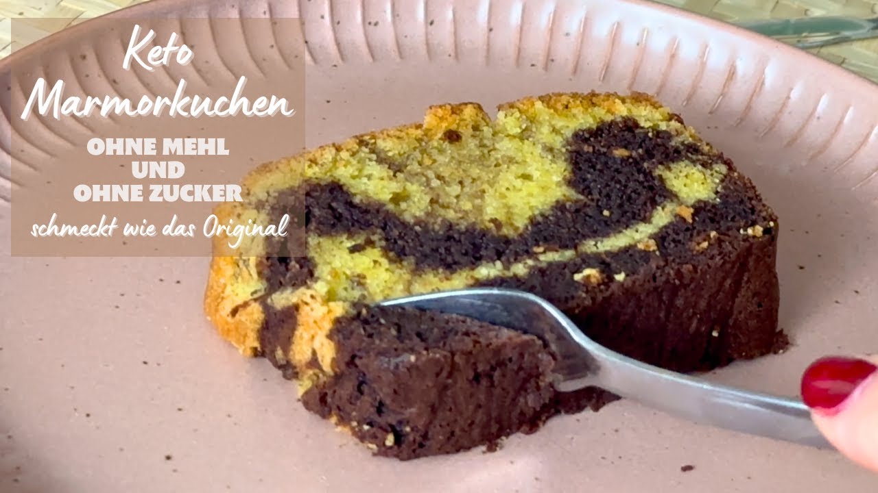 Marmorkuchen Rezept zum Abnehmen - OHNE Mehl und OHNE Zucker! Saftiger Keto Marmorkuchen glutenfrei