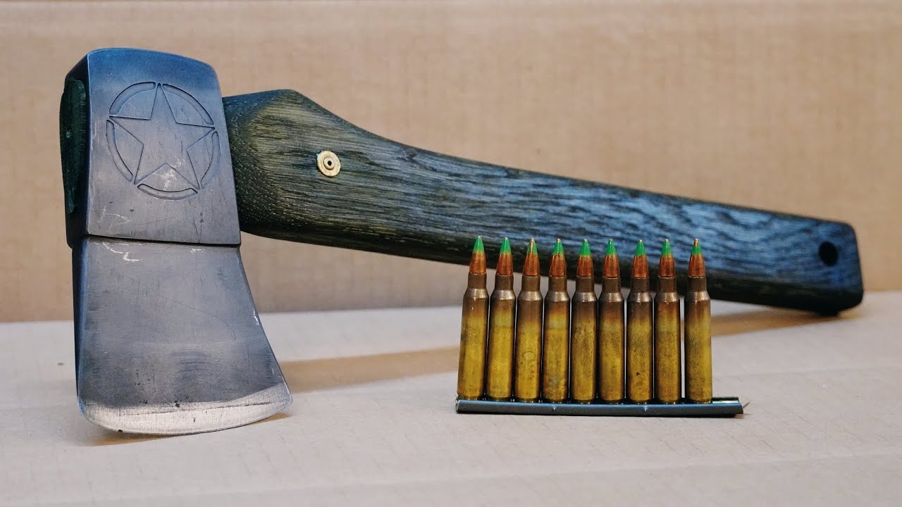 U.S. ARMY Throwing Axe, 5.56 Inlay and Dyed Green Axe Handle #axe #army #diy #green