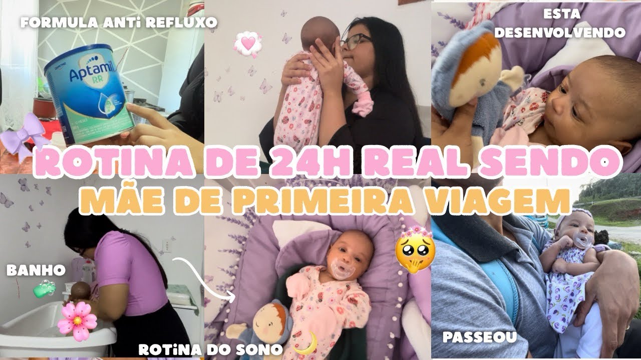 ROTINA DE UMA MÃE DE PRIMEIRA VIAGEM| 24h com minha bebê de 1 mês ✨😅