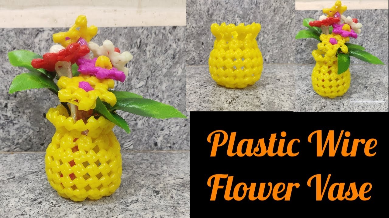 Plastic Wire Flower Vase / Plastic Wire Pot...!