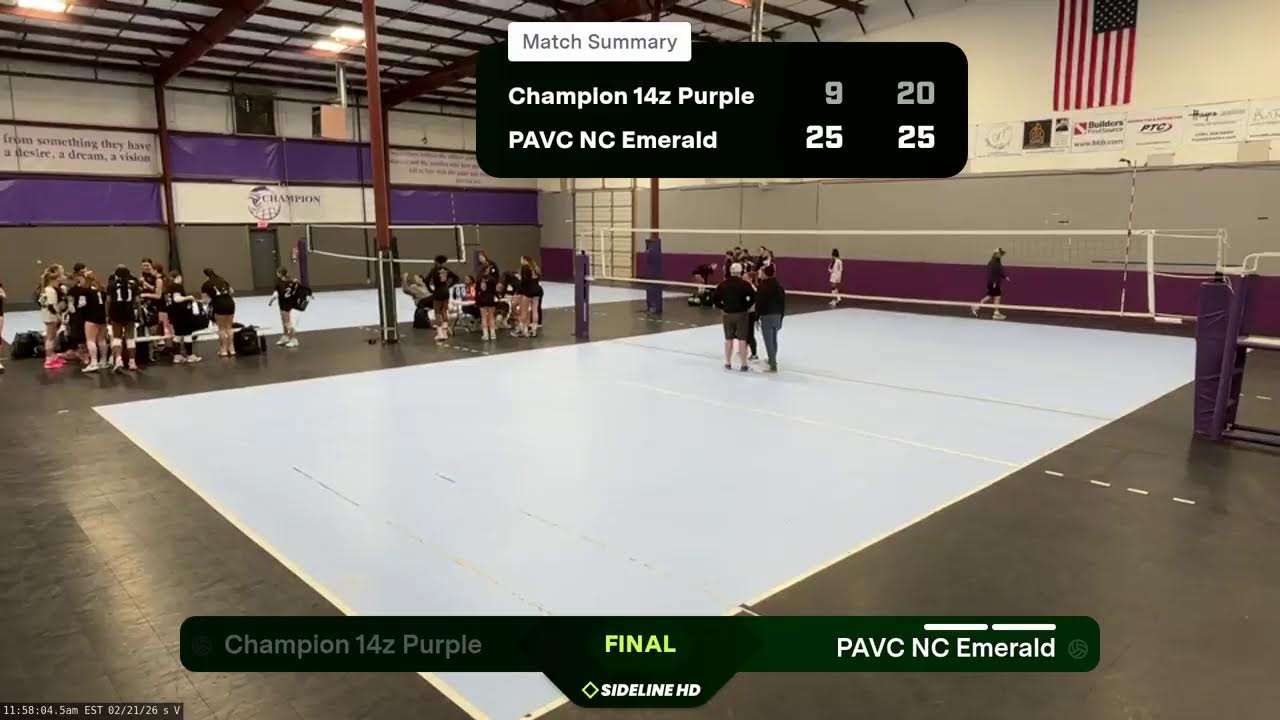 PAVC NC Emerald vs. Champion 14z Purple (2026.02.21)
