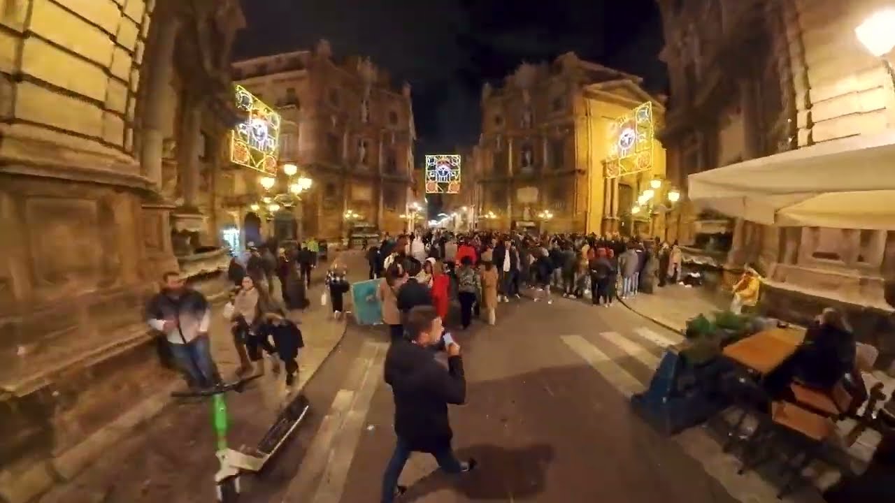 Video Clip - Night in Palermo (Sicily Italy)