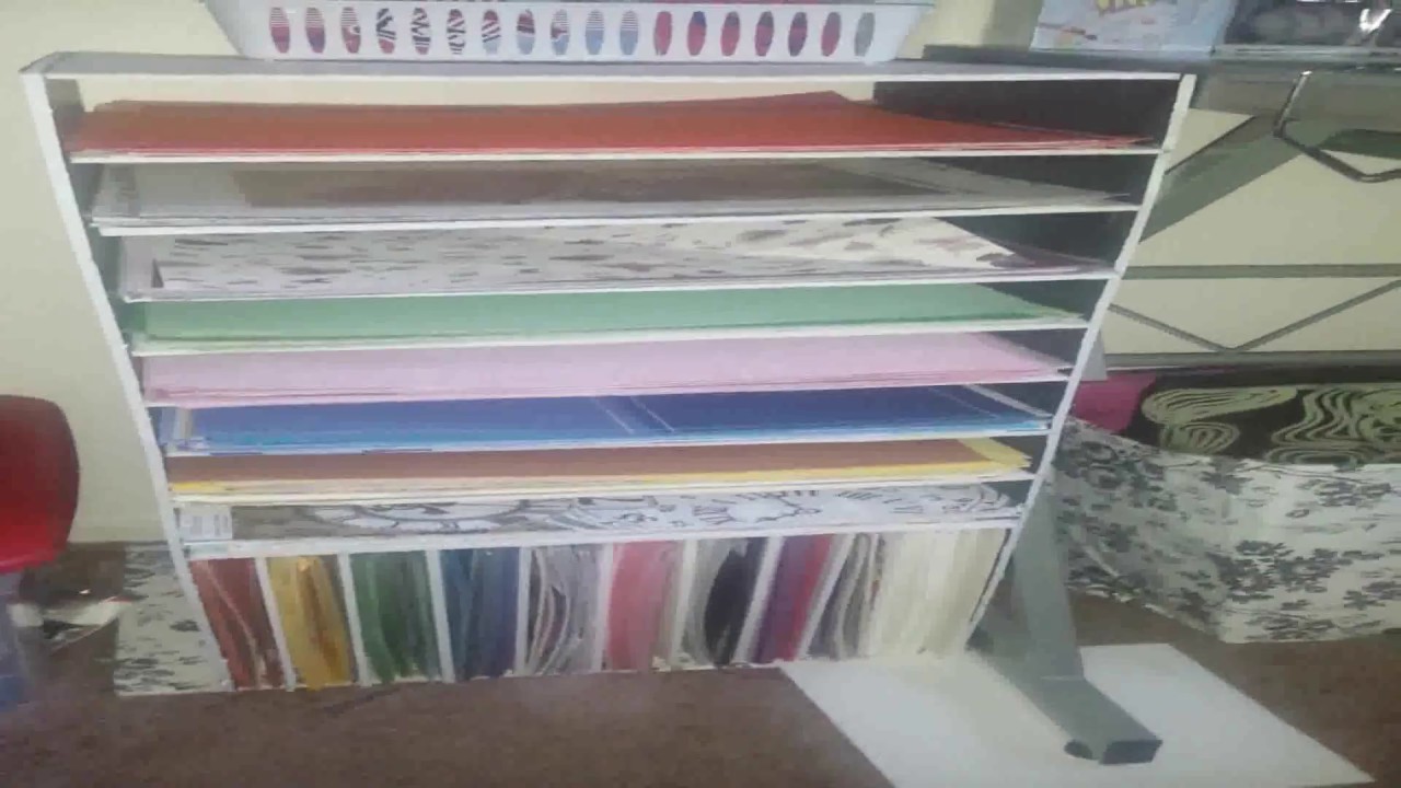 DIY $6 scrapbooks paper storage using items from the Dollar tree