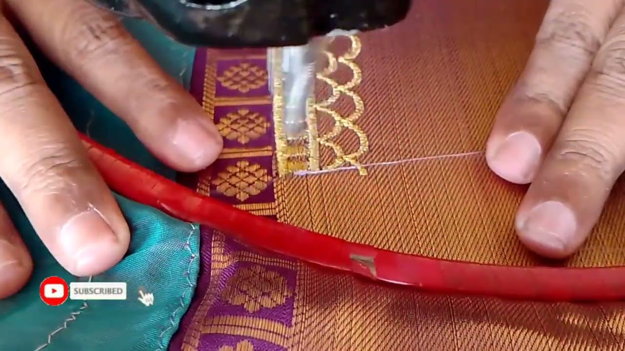 Embroidery blouse border design | simple embroidery