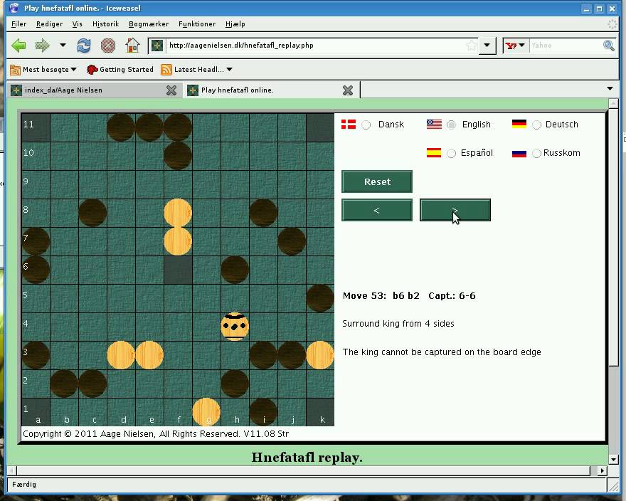 Hnefatafl tournament 2011, game 6.