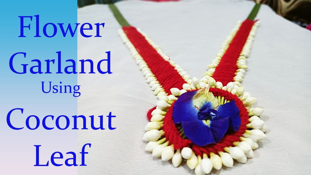 Coconut Leaf Flower Garland | Flower Garland | Garland for God | How to make Coconut leaf Garland