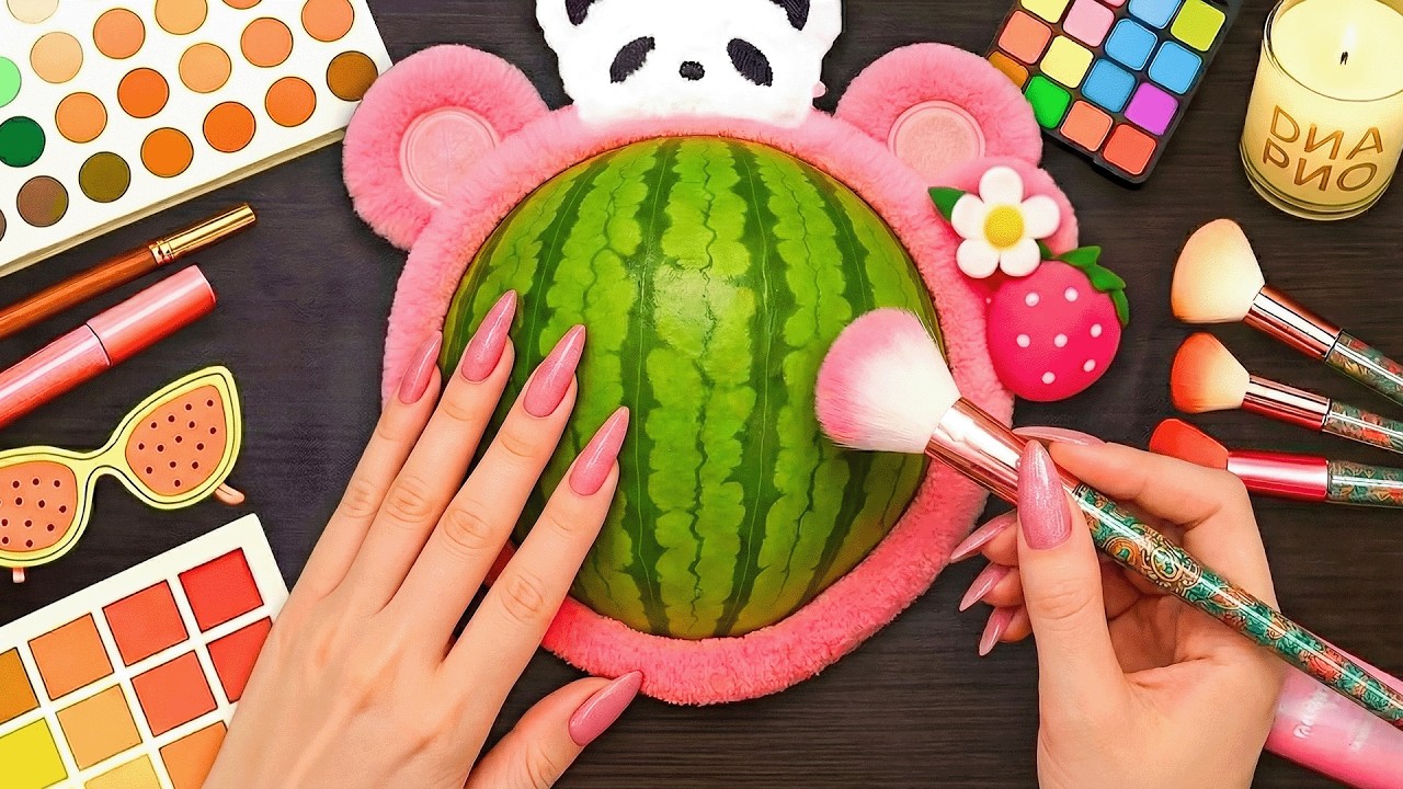 ASMR Makeup on Watermelon (No Talking)