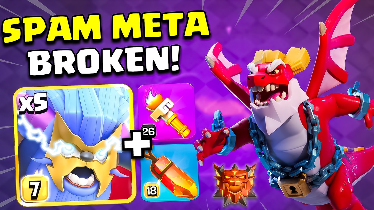 Super Yetis with the BUFFED Heroic Torch and Life Gem in Legends TH18 (Coc)