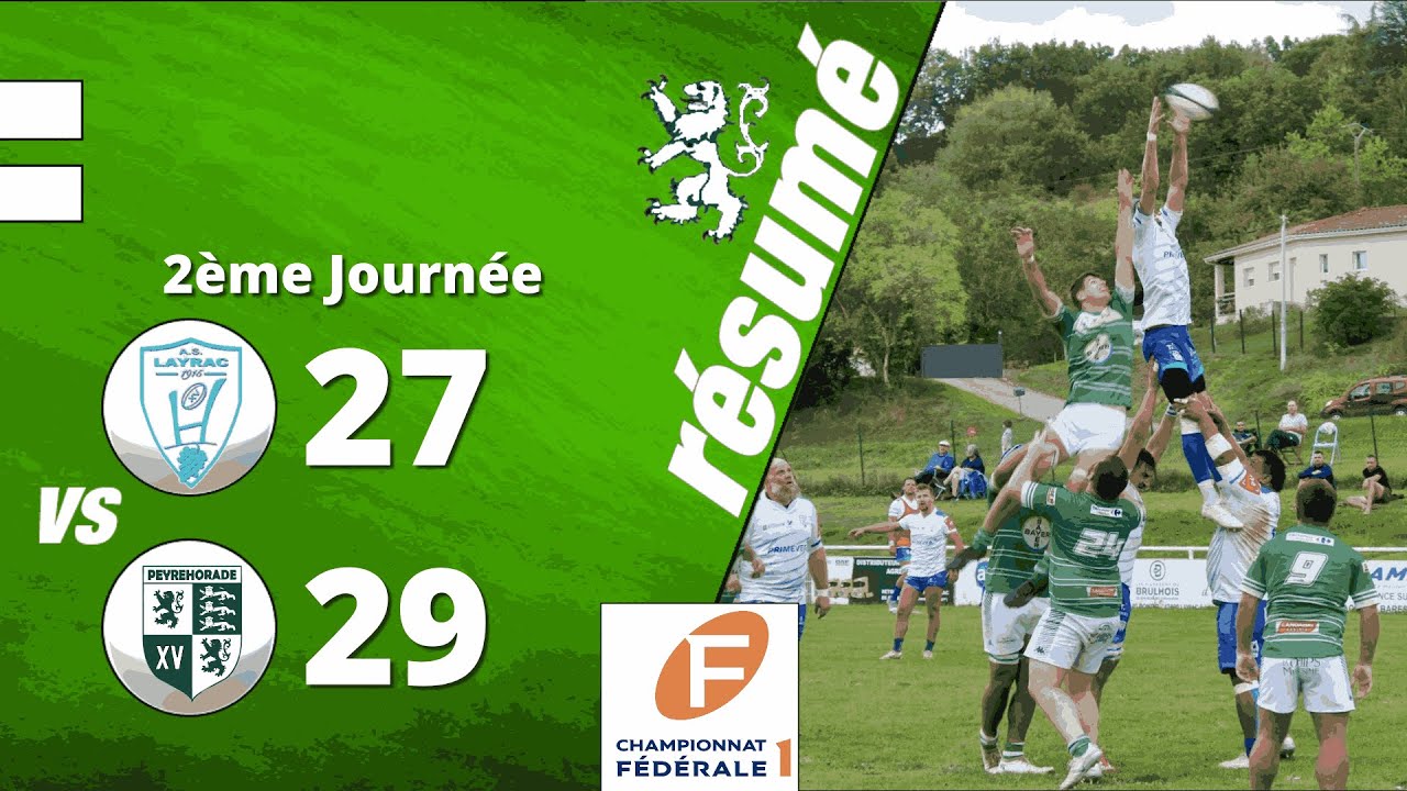 J2 Fédérale1 AS Layrac vs Peyrehorade Sports résumé