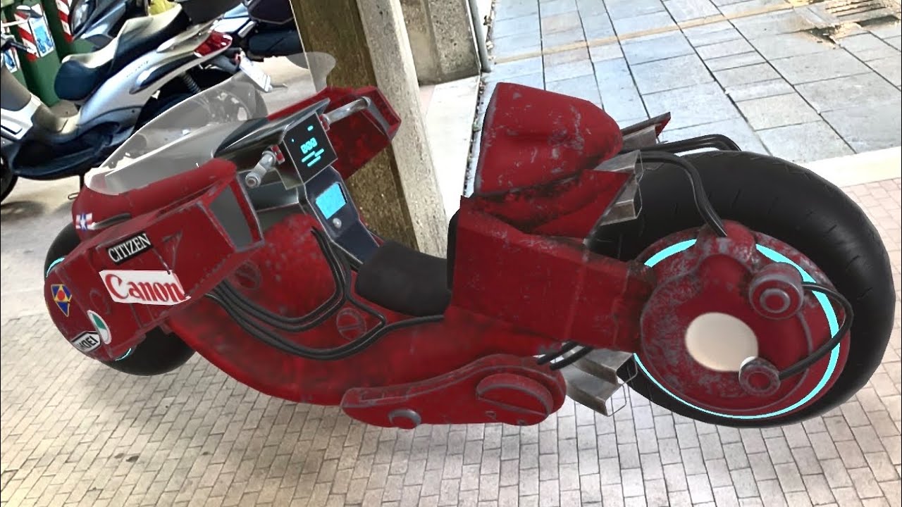 Kaneda’s bike (Akira) in augmented reality