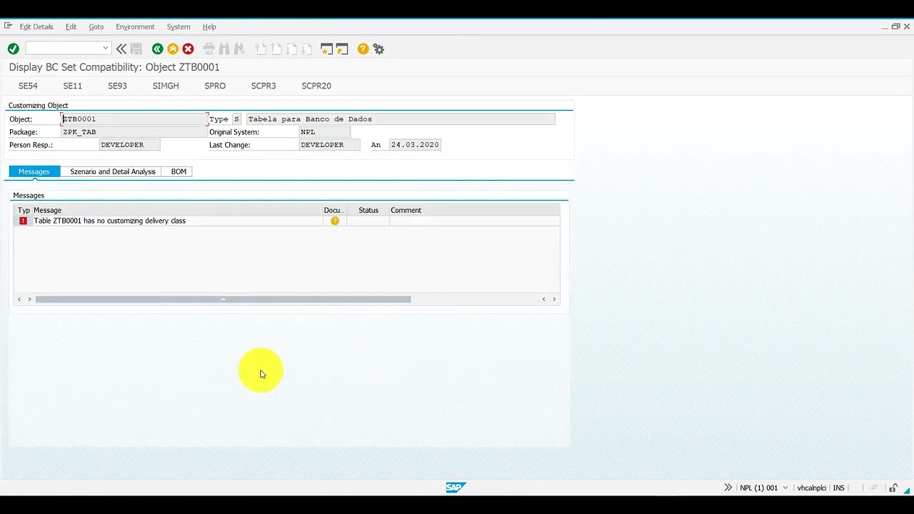 Guia SE03   Display Change Maintanance Objects